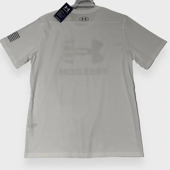Under Armour Freedom American Flag Shirt White - Freedom T Shirt Logo - Mens XL - Picture 5 of 6
